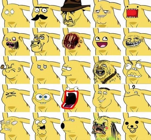 Die Gesichter des Pikachu